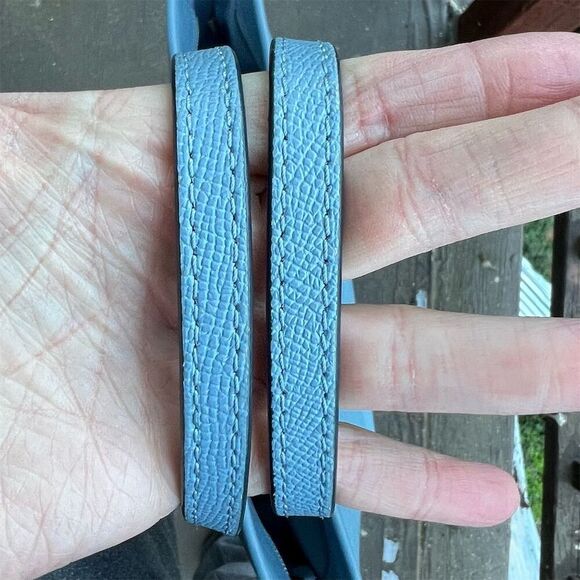 COACH Shoulder Bag City Zip Tote Bag Azure Blue w Silver Hardware AUTHENTIC - Picture 8 of 10